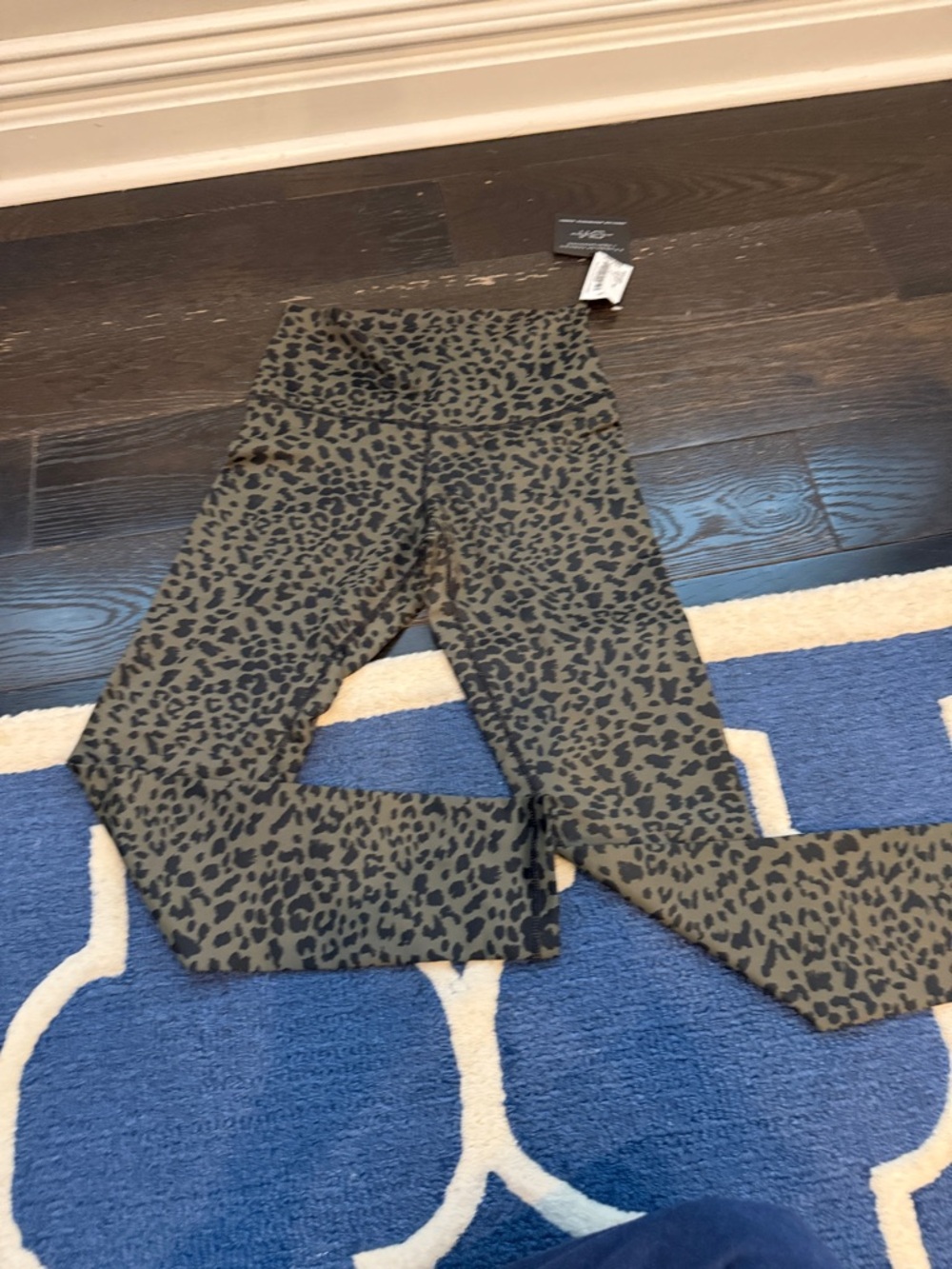 DYI Leopard Print Leggings - Olive/Black M